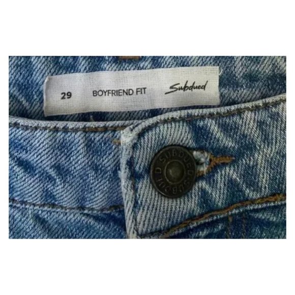 Subdued Boyfriend Fit Jeans High Rise Straight Leg Distressed 29 Waist - Picture 4 of 7